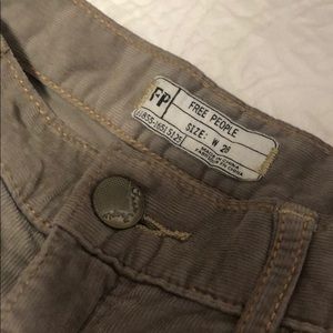 Free people taupe corduroy straight leg pants